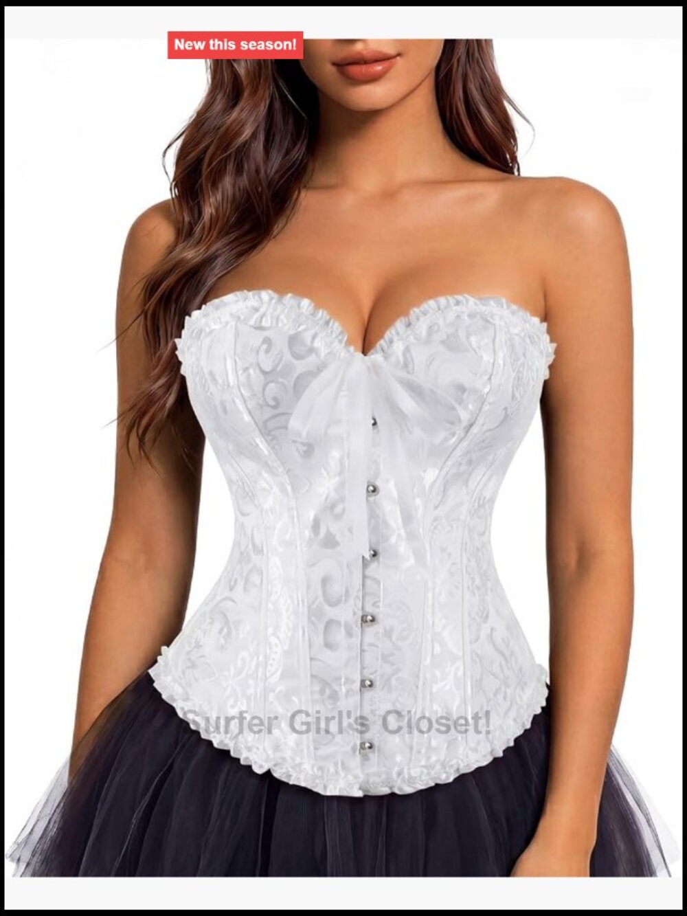 Women's Vintage Corset Bustier Sweetheart Neck Floral Party Top